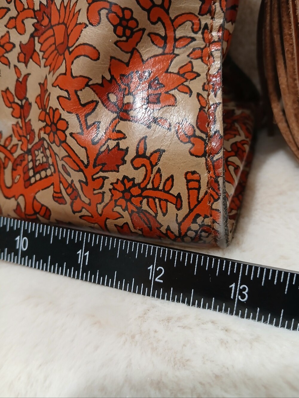 Patrica Nash Poppy Leather Boho India Print Shoulder Bad with Dustbag - Picture 8 of 16